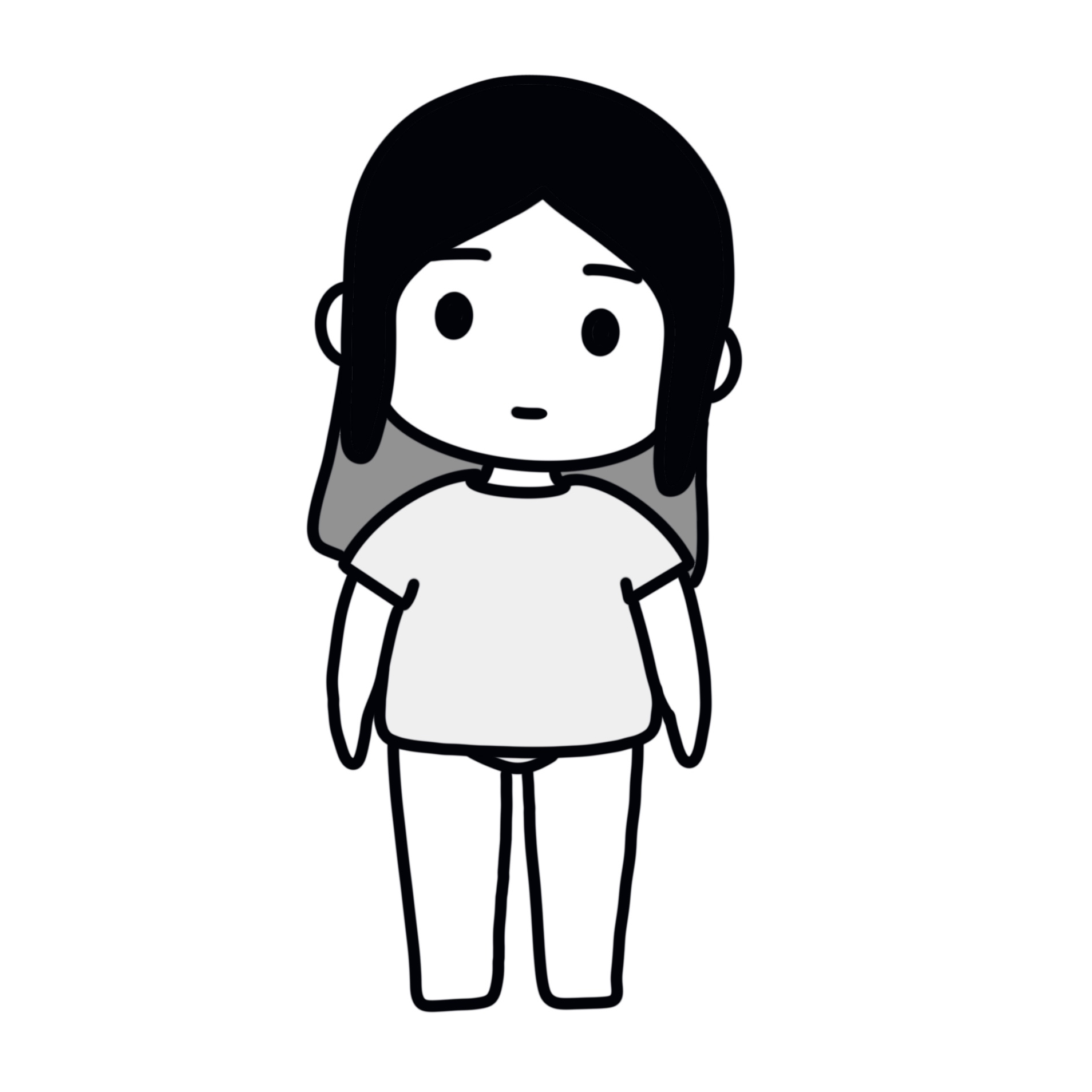 A simple black-and-white iPad drawing of DOU